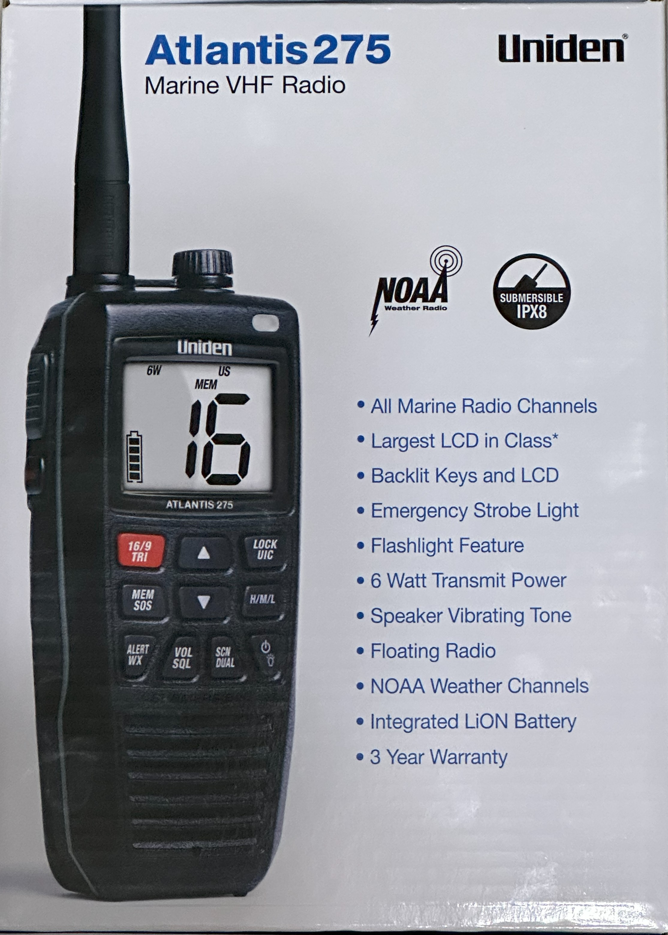 Uniden Atlantis 275 handheld VHF Marine Radio / Midland Rotary Auction