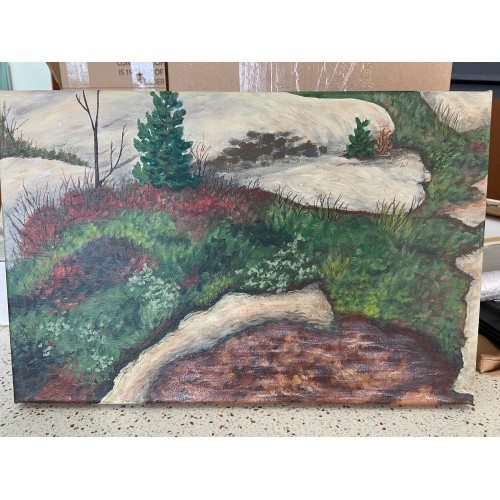 Original Painting Moss and Lichen Diptych by Frieda Ambroziak