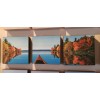 Original Paintings Fall Canoe Triptych by CLAUSTRO Studios