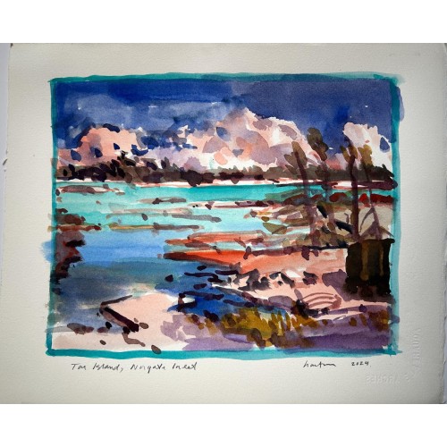 Original Painting Tom Island, Norgate Inlet by John Hartman