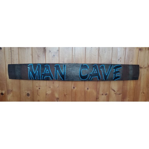 Man Cave whiskey barrel stave sign